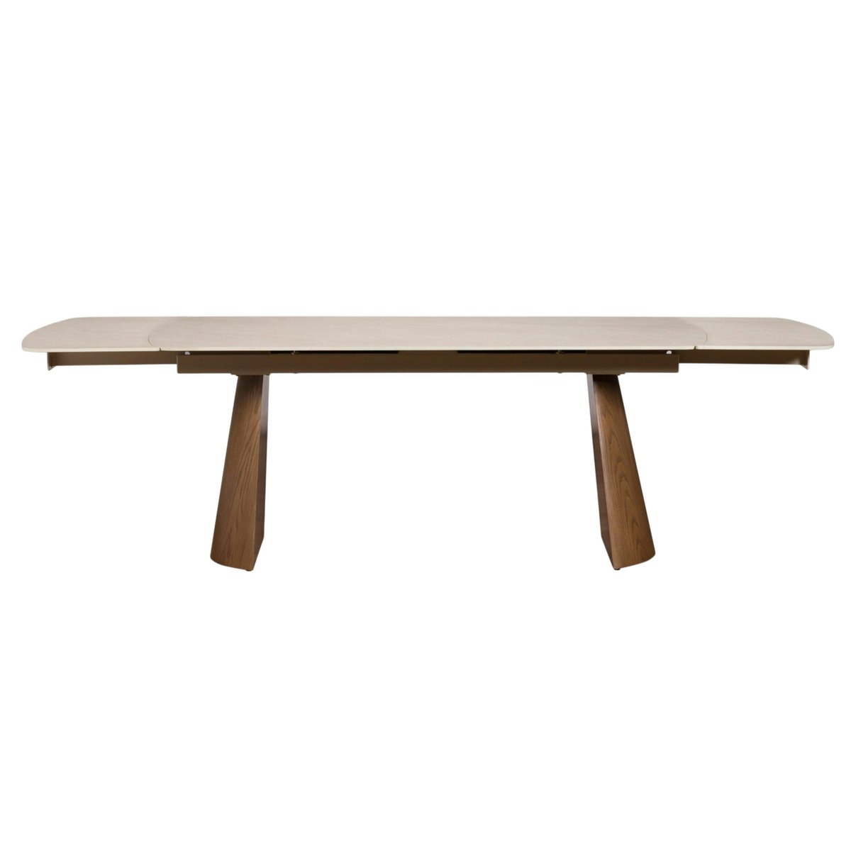 Table à manger céramique extensible à bords arrondis 180-260 cm LARIO beige, PIER IMPORT