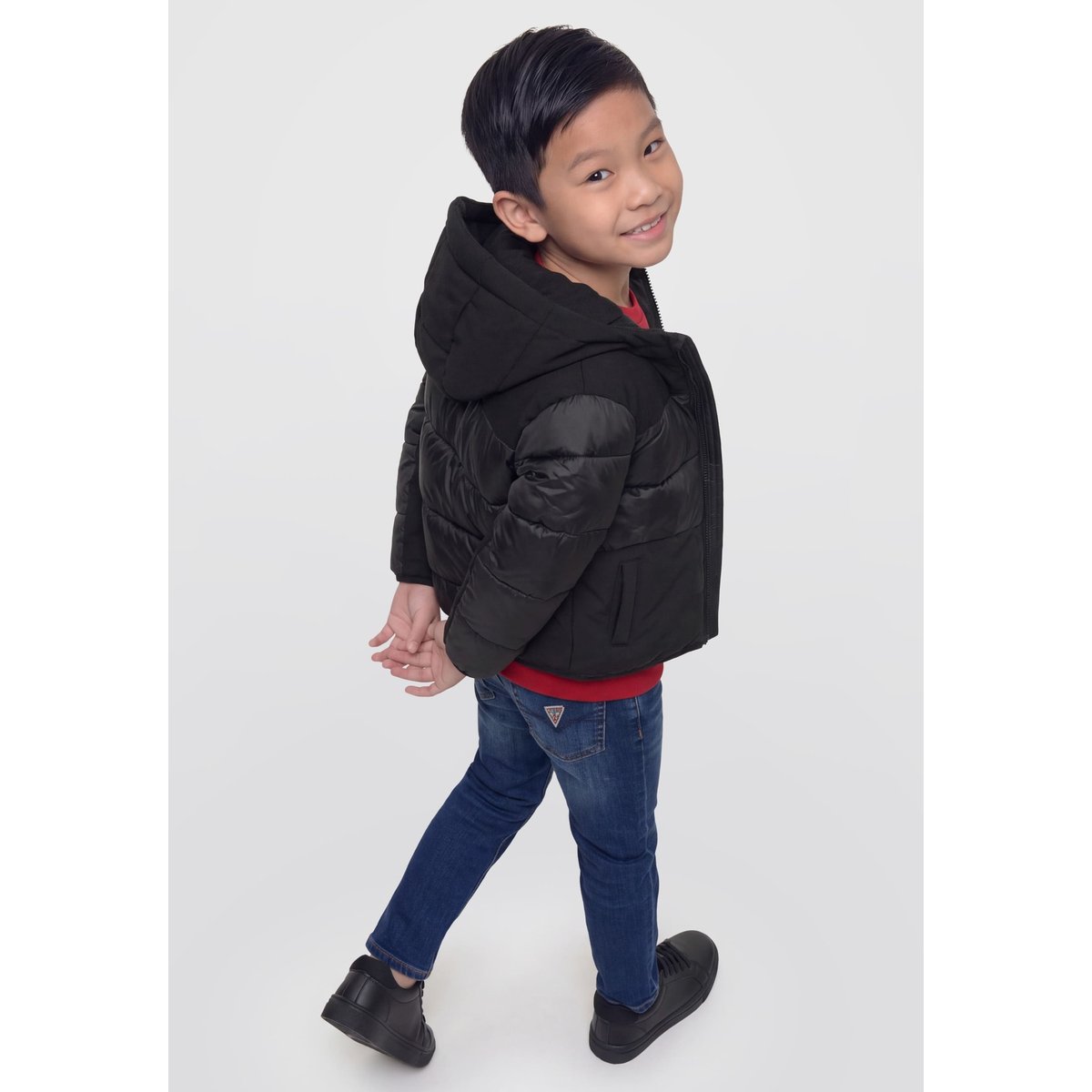 Doudoune À Capuche noir, GUESS KIDS