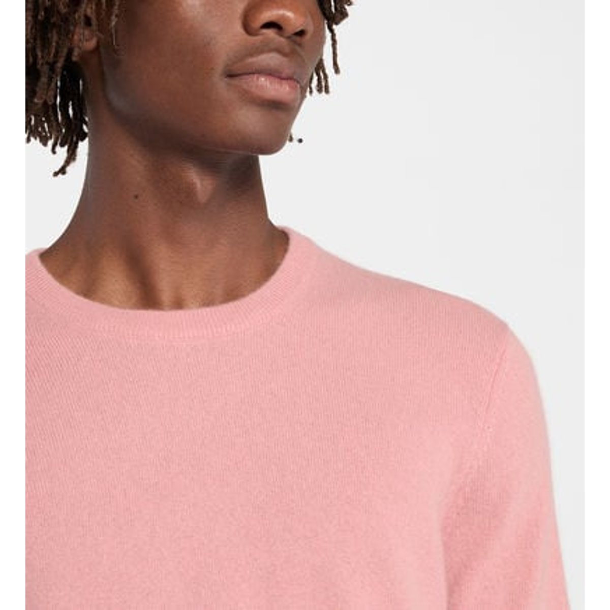 Pull droit uni nachron en cachemire rose poudré, GALERIES LAFAYETTE
