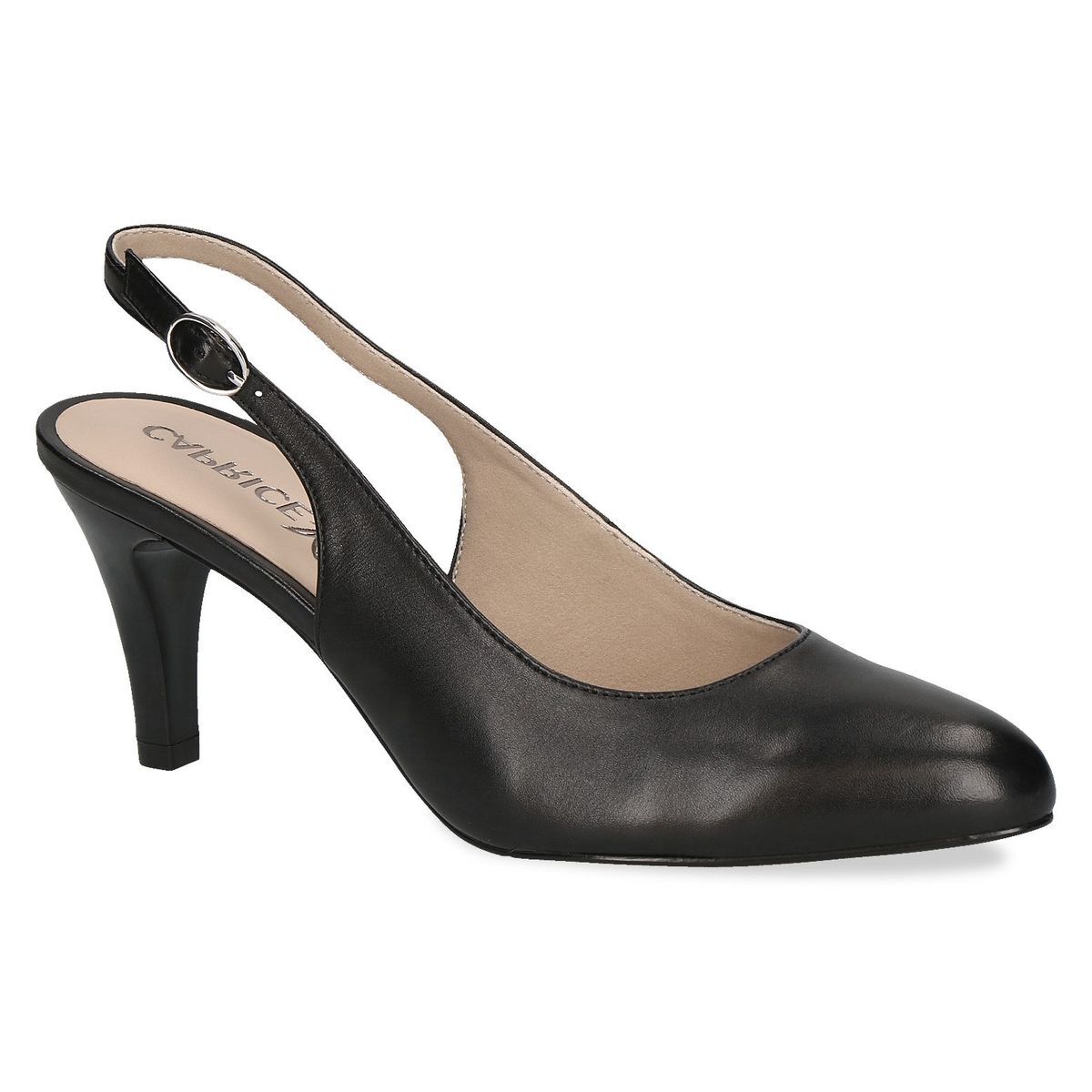 escarpin en cuir noir nappa, CAPRICE