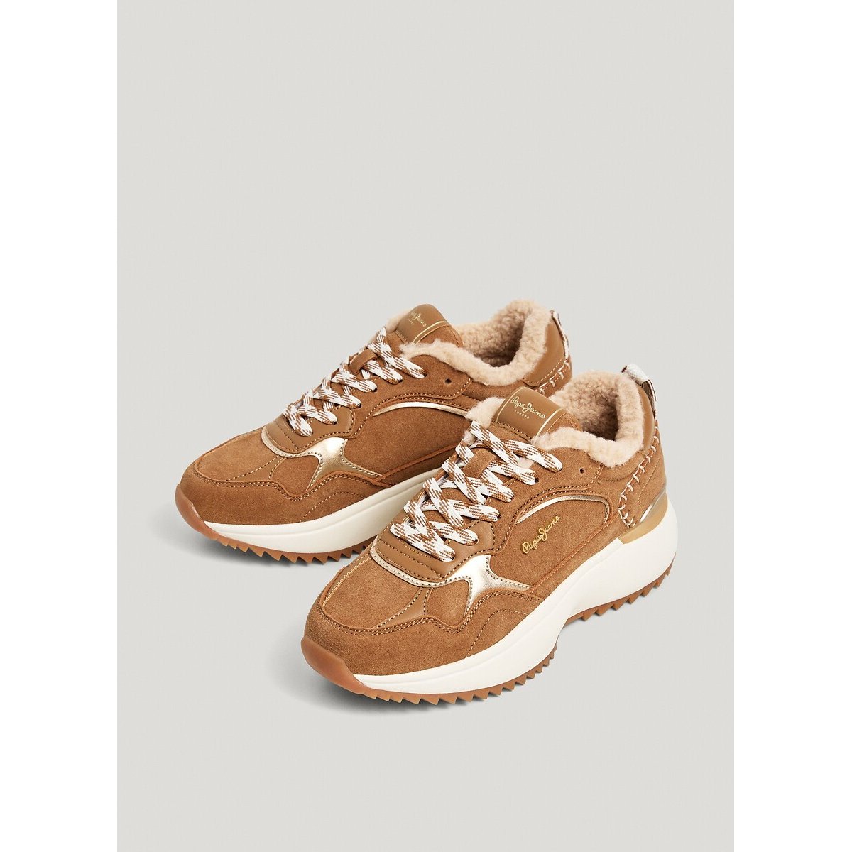 Scarpe da ginnastica foderate KIMI ONE cammello, PEPE JEANS