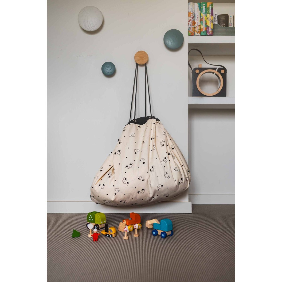 play&go - tapis de jeu & sac à jouets - playville ecru/noir, PLAY ET GO