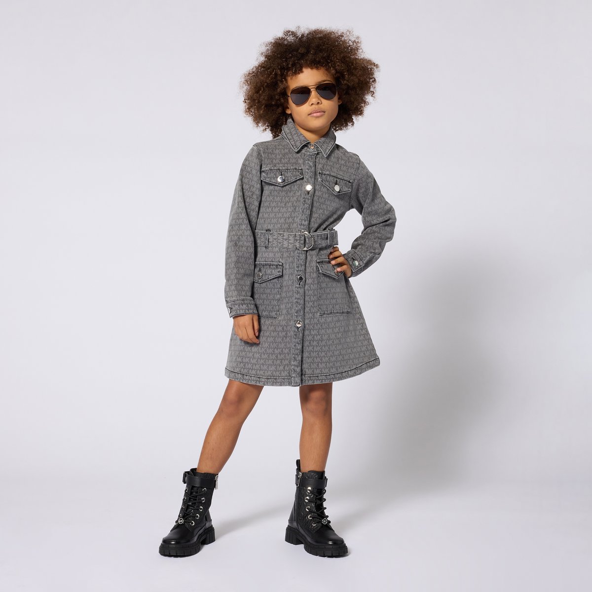 Robe manches longues denim black lave, MICHAEL KORS