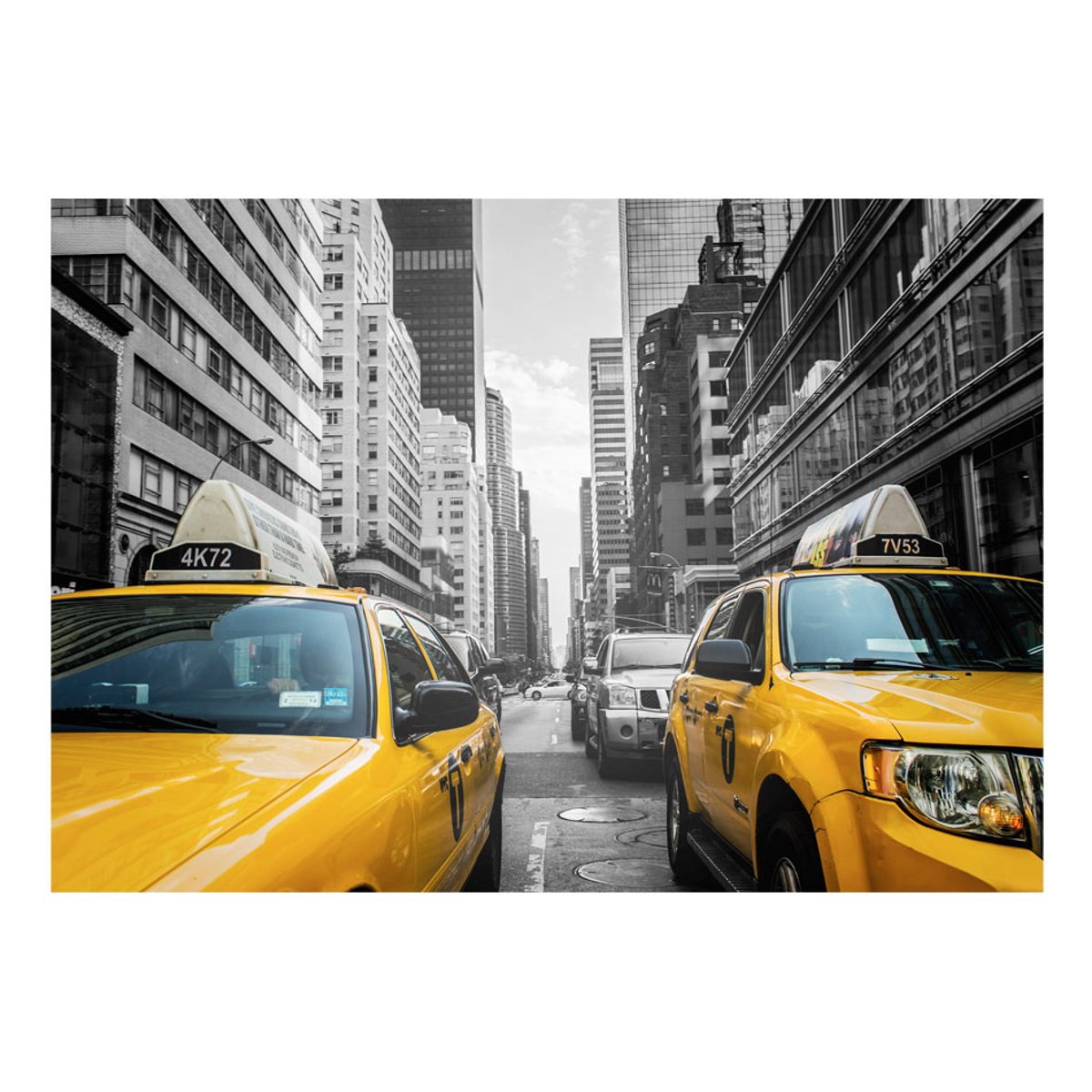 Papier peint intissé panoramique Ville et Architecture New York taxi jaune / doré, EDEN