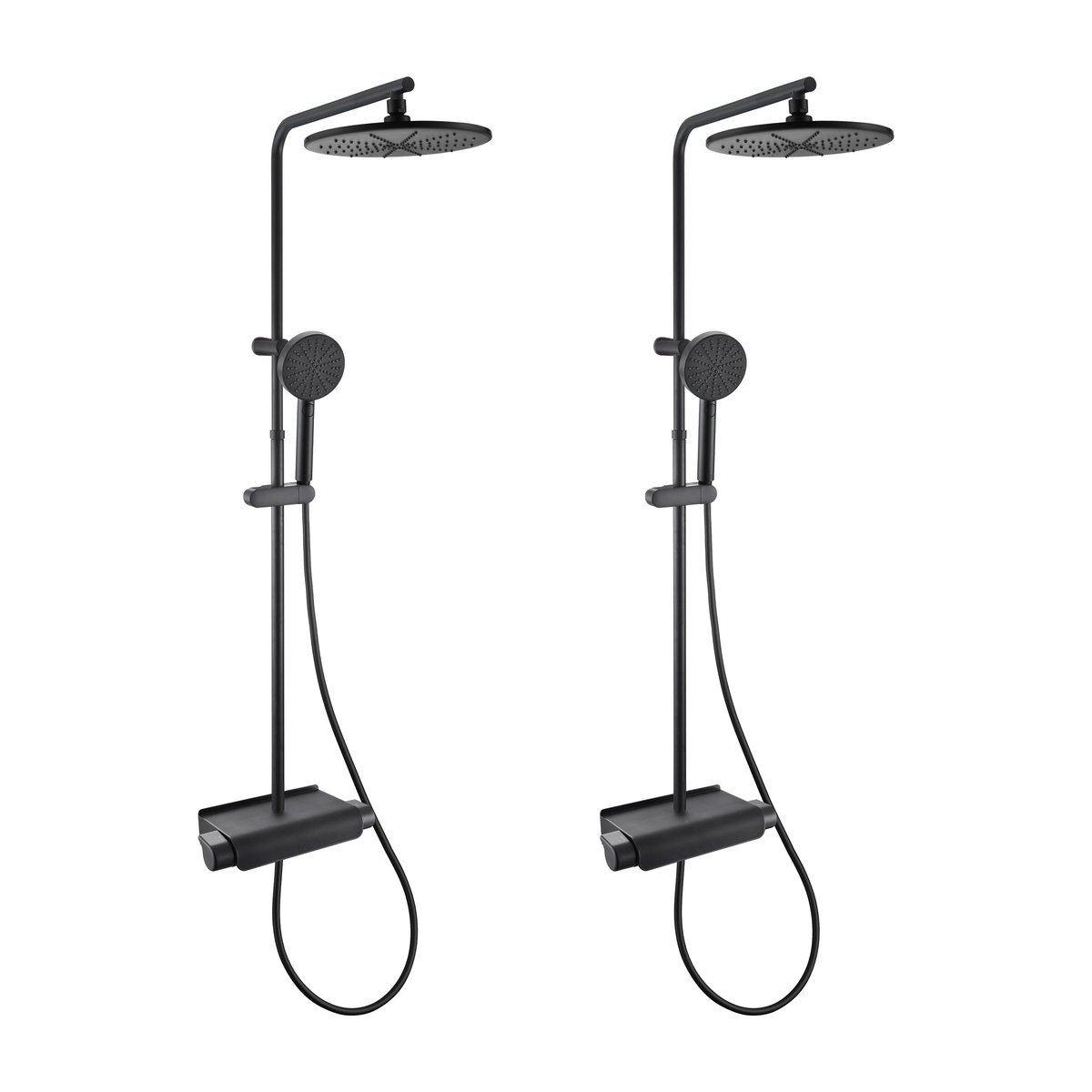 Lot de 2 colonnes de douche thermostatique, EASY noir, SENSEA