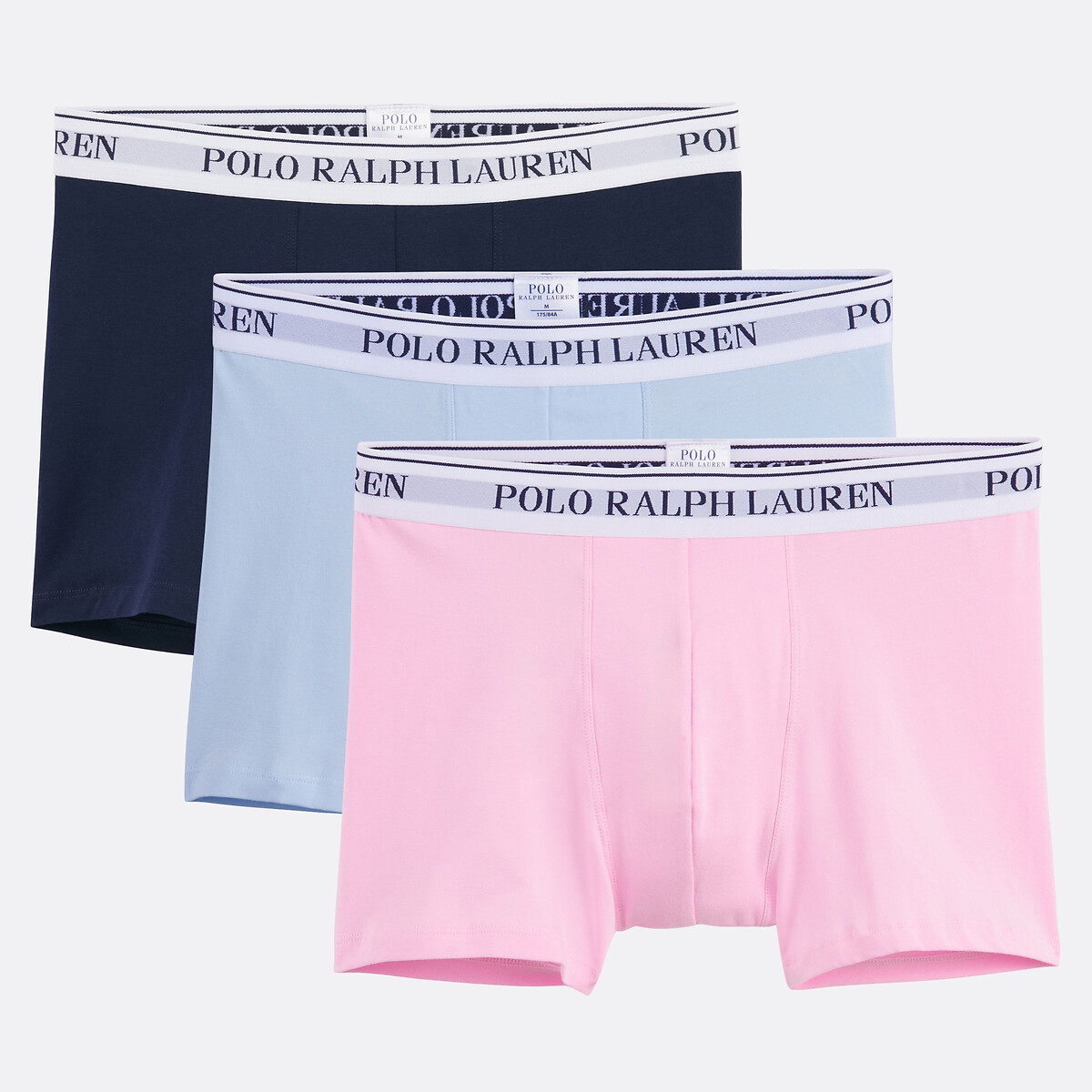 Lot de 3 boxers marine + rose + bleu ciel, POLO RALPH LAUREN