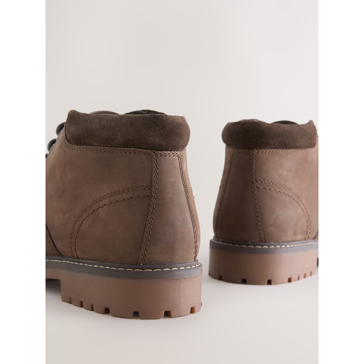Bottines en cuir foulonné marron, NEXT