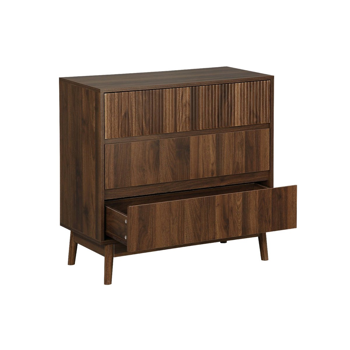 Commode décor bois 3 tiroirs LINEAR bois foncé, SWEEEK