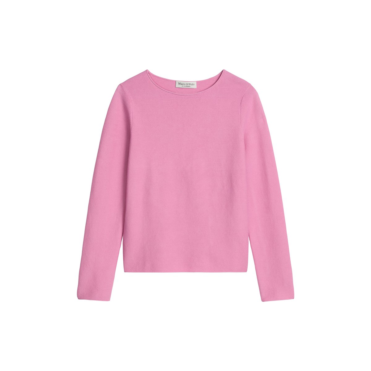 Pull en maille slim en coton organique doux rose, MARC O'POLO