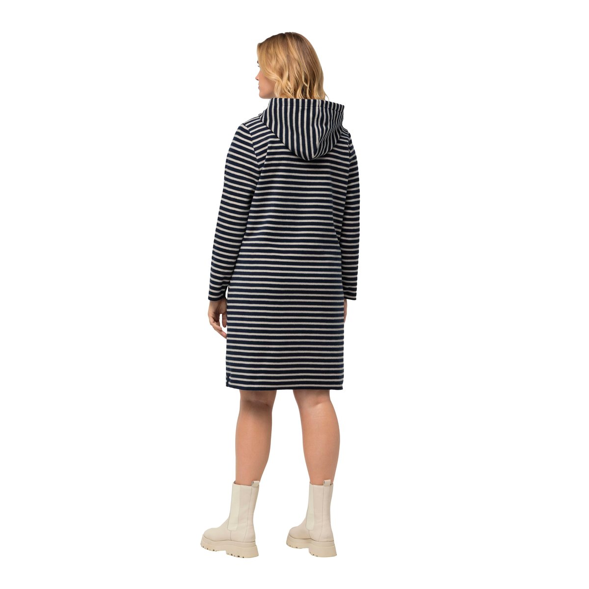 Robe en molleton à rayures marine, ULLA POPKEN