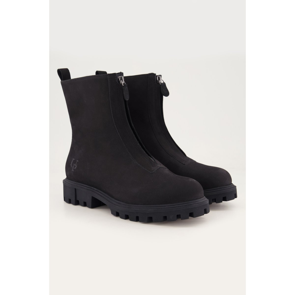 Bottes en nubuck , pied large noir, ULLA POPKEN