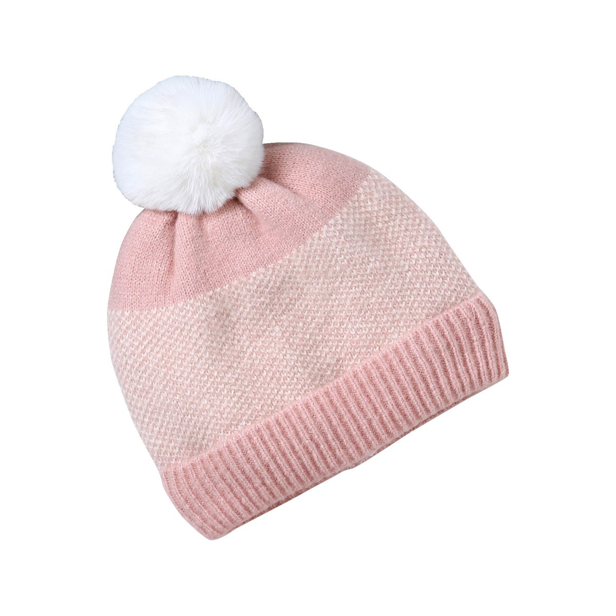 Ensemble en tricot bonnet, snood et gants rose poudré, VERTBAUDET