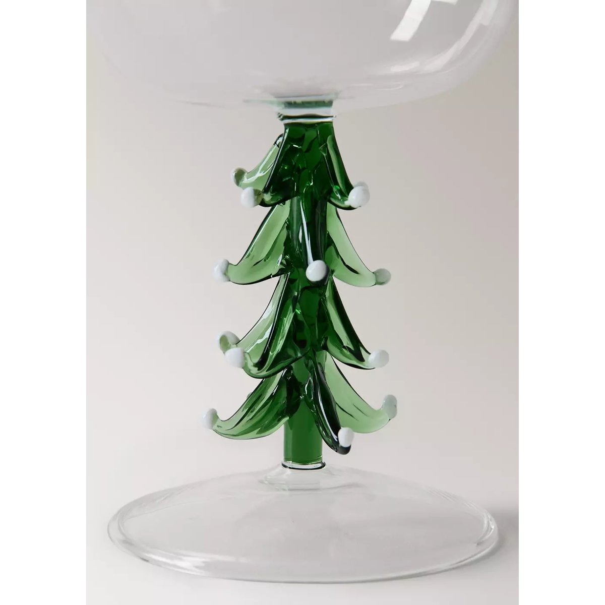 Verre à pied avec détail sapin vert forêt, MANGO HOME