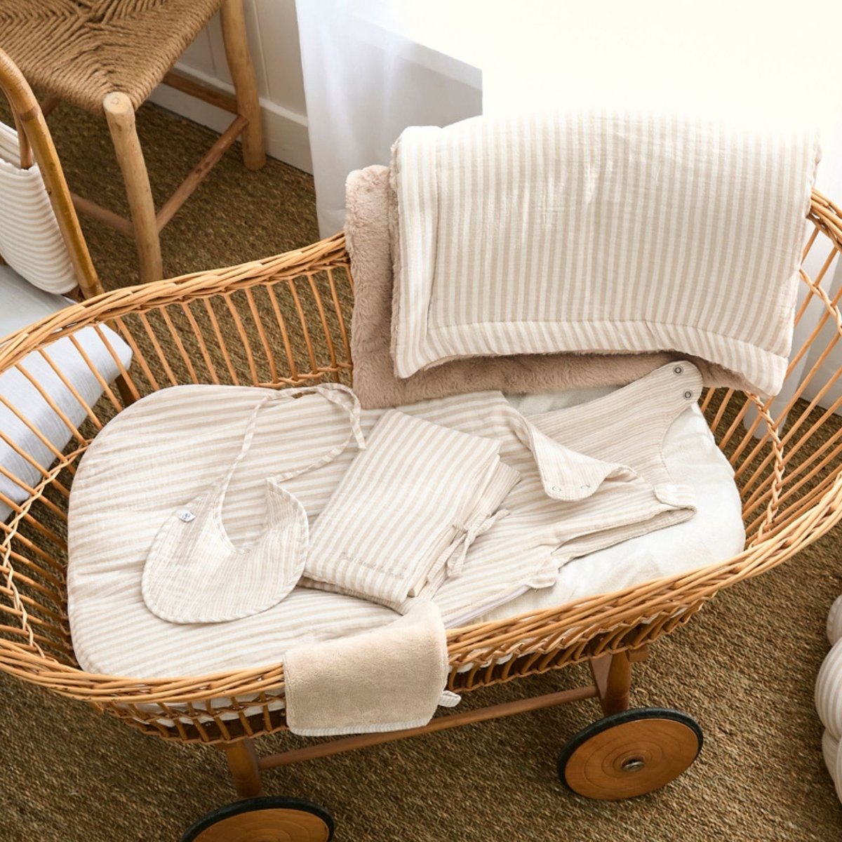 Trousse de toilette beige, blanc, BB & CO