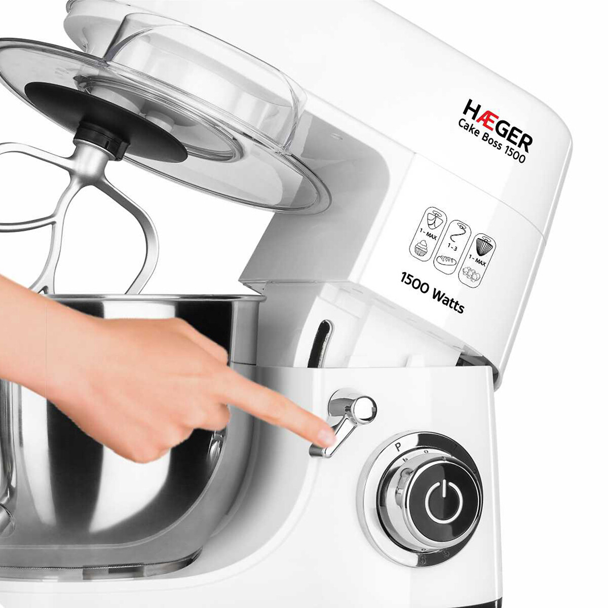 Batedeira Semi Profissional com taça HAEGER Cake Boss, 1500W, da Haeger 90001089, HAEGER