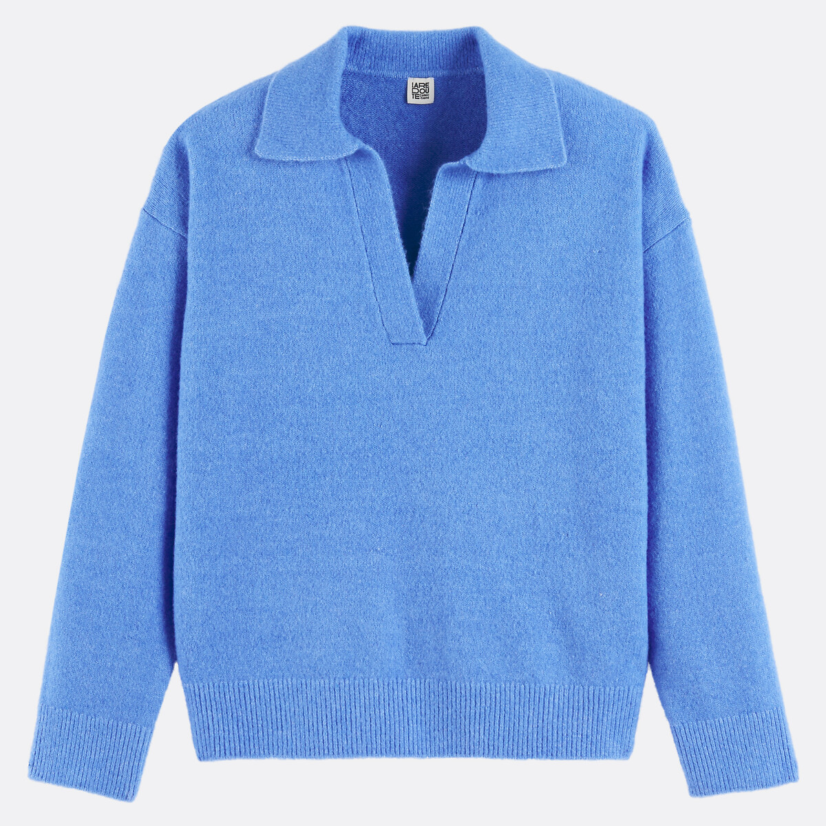 Maglione ampio con collo a polo blu elettrico, LA REDOUTE COLLECTIONS