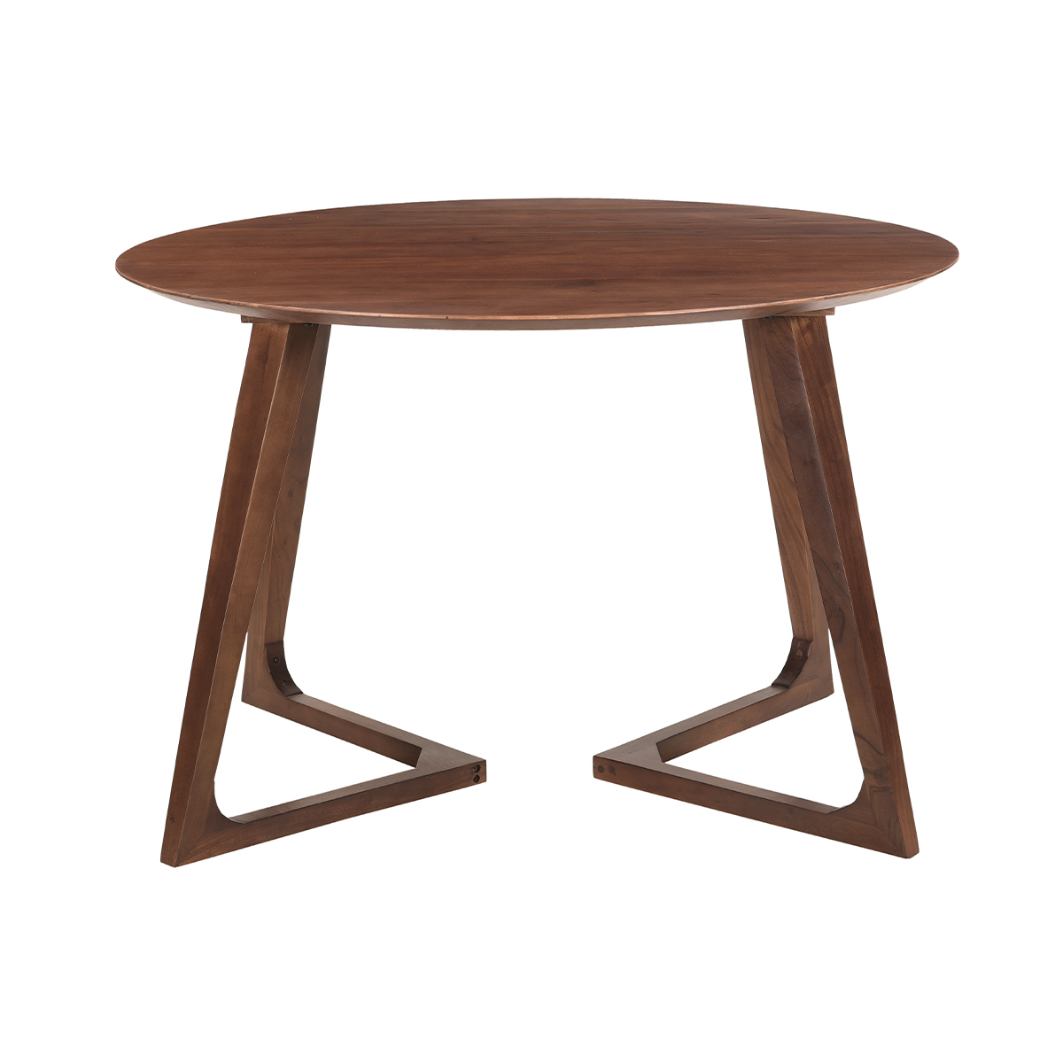 Table design ronde en bois massif L115 cm BANDOL naturel foncé, MILIBOO