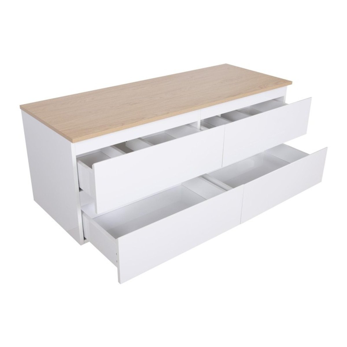 Ensemble meuble double vasque suspendu avec colonne 120cm SORRENTO blanc brillant, MOB IN