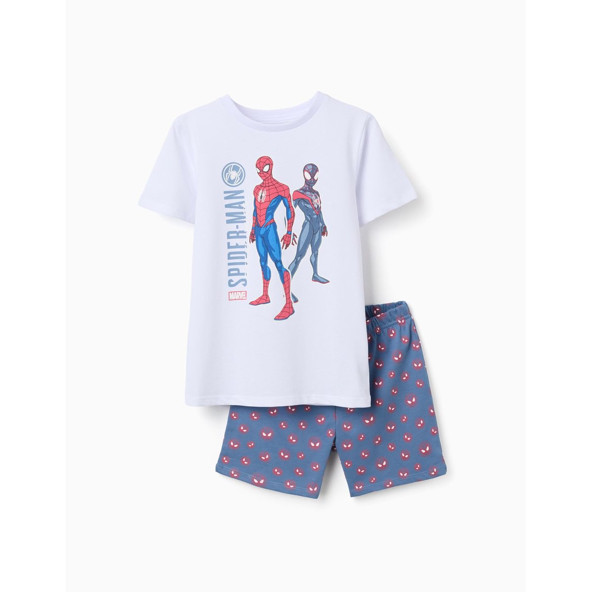 Pyjama court avec imprimé qui brille dans le noir Spider-Man blanc, ZIPPY