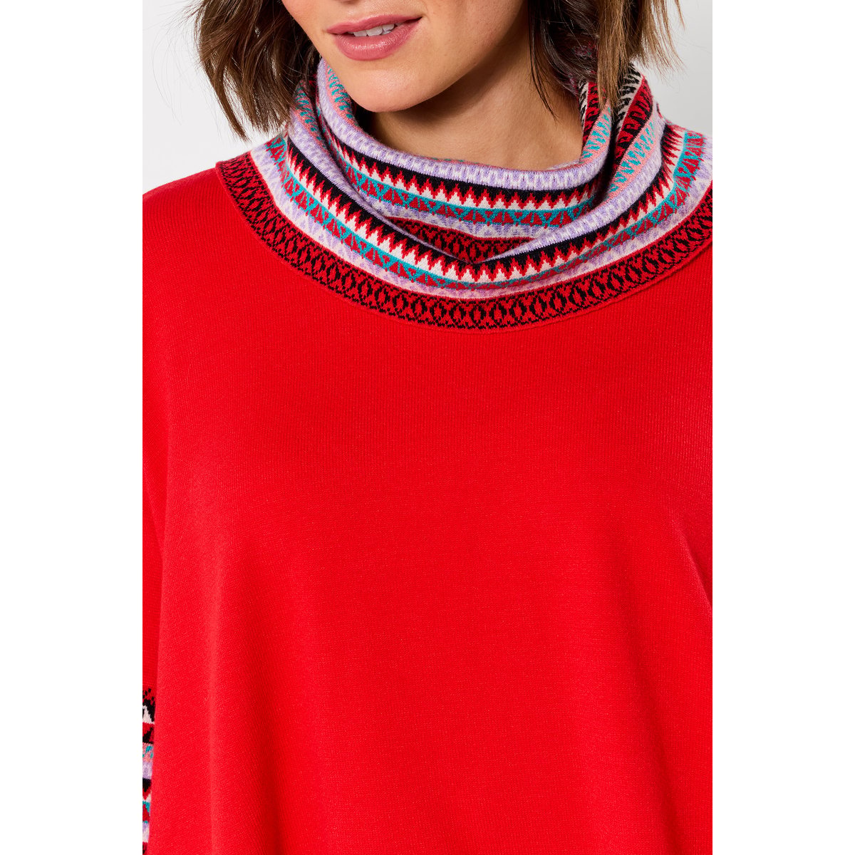 Poncho à Manches en Maille Bobo Merveille d'Hiver rouge, JOE BROWNS