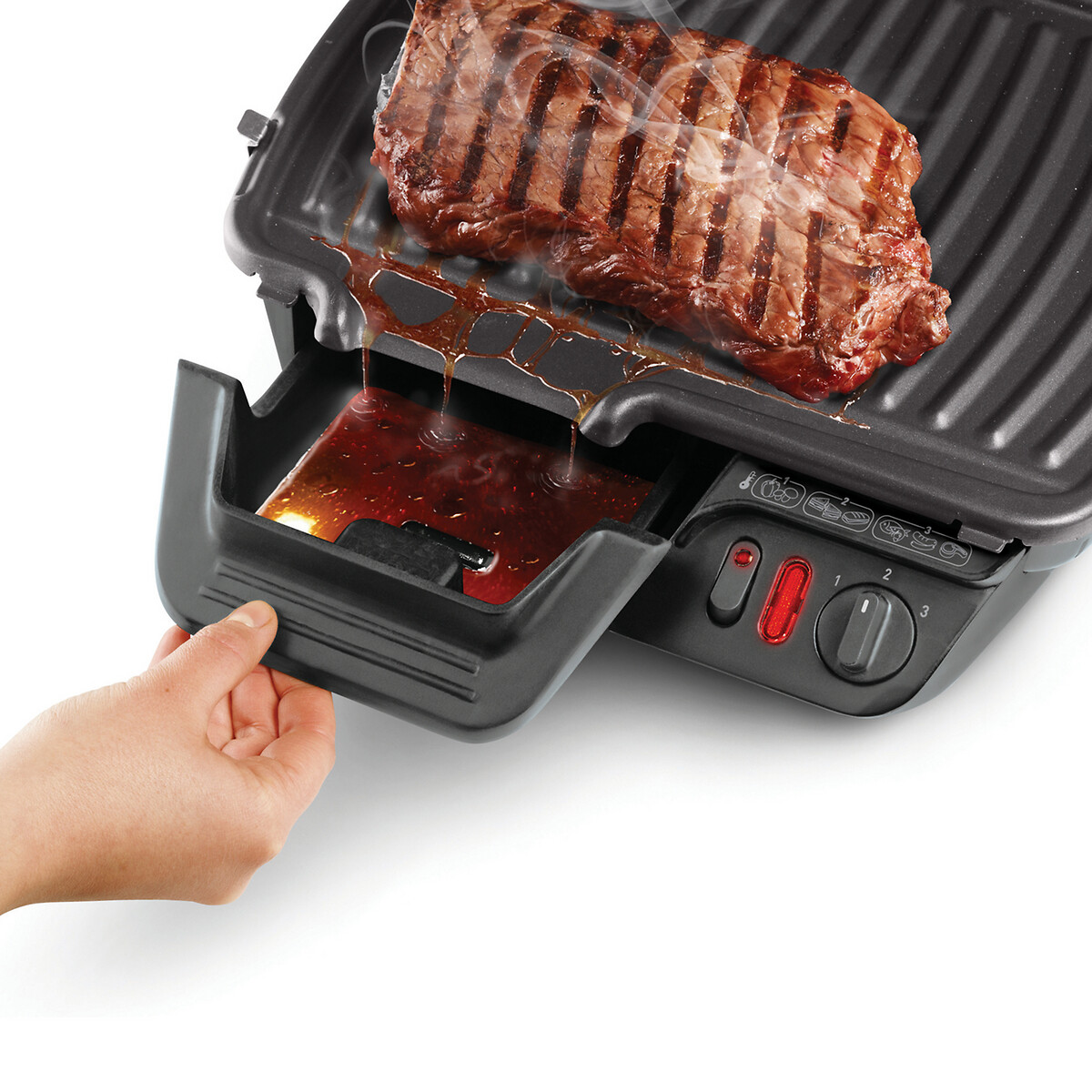 Grill compact GC305012 inox/noir, TEFAL