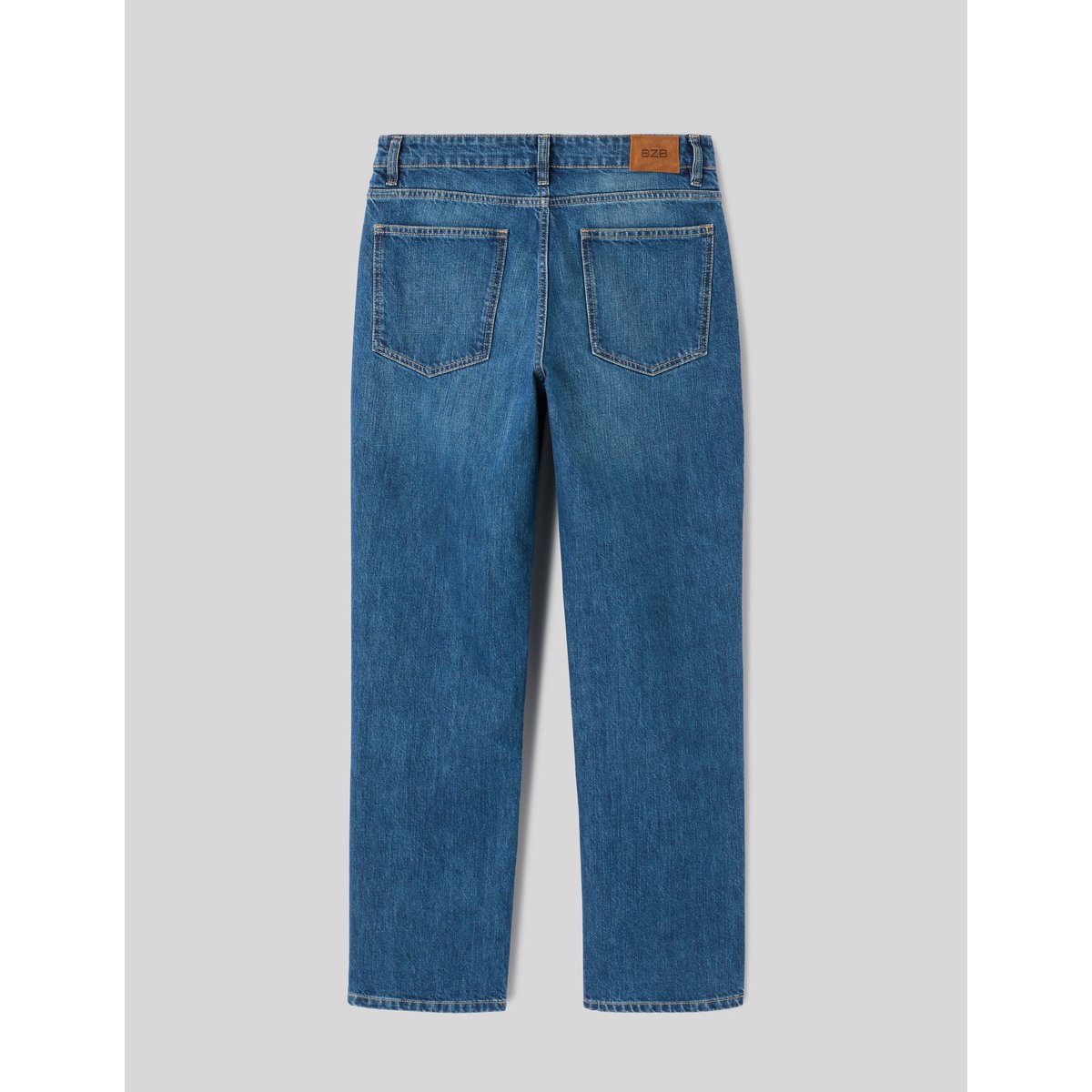 Jean straight 5 poches bleu moyen, BZB