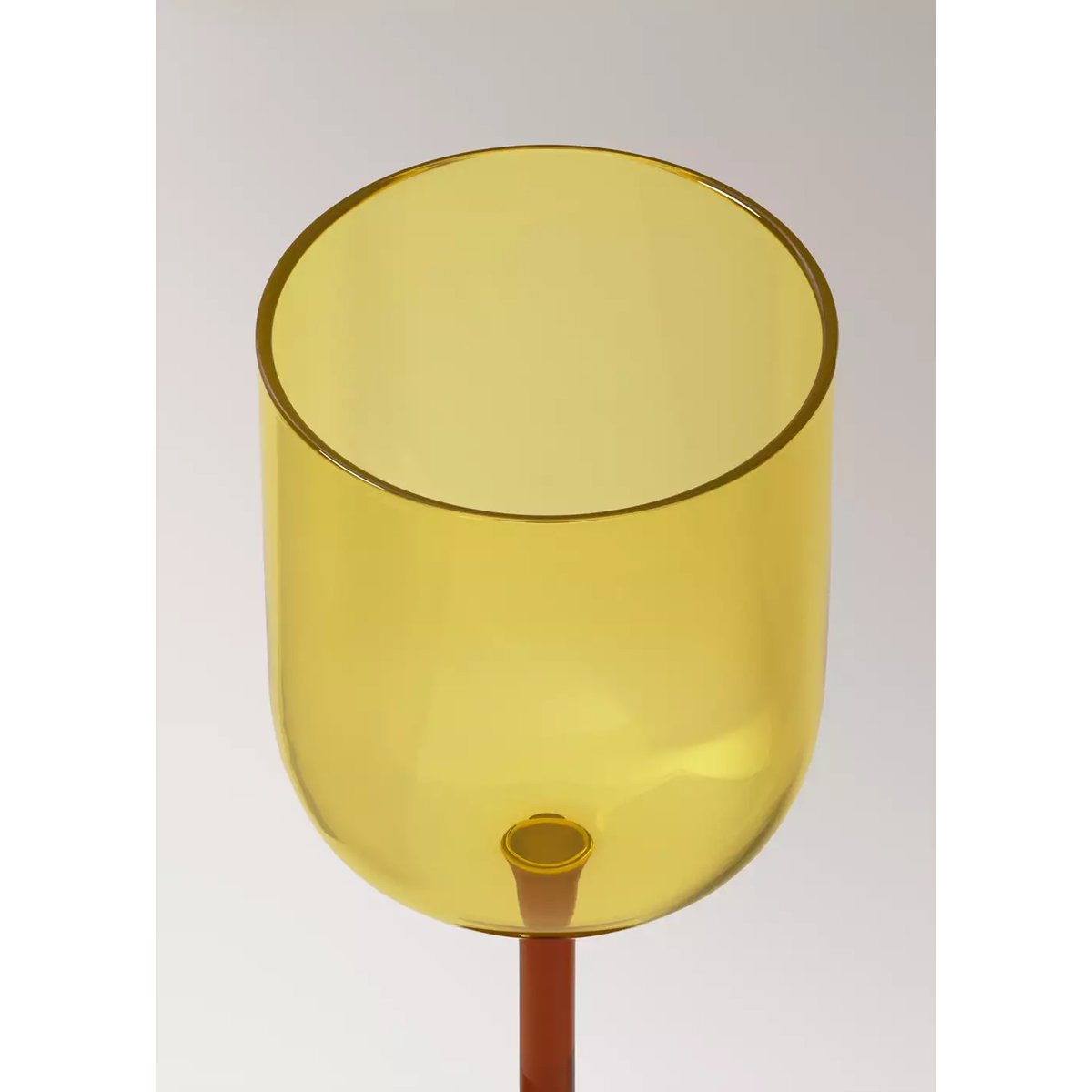 Verre à pied en borosilicate bicolore orange, MANGO HOME
