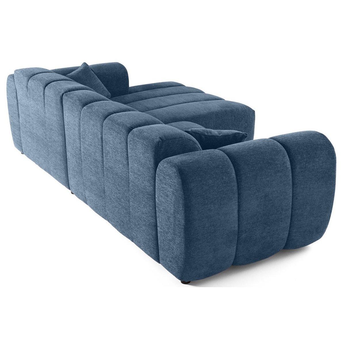 Canapé d'Angle droit 4 places - CURTIS bleu, BEST MOBILIER