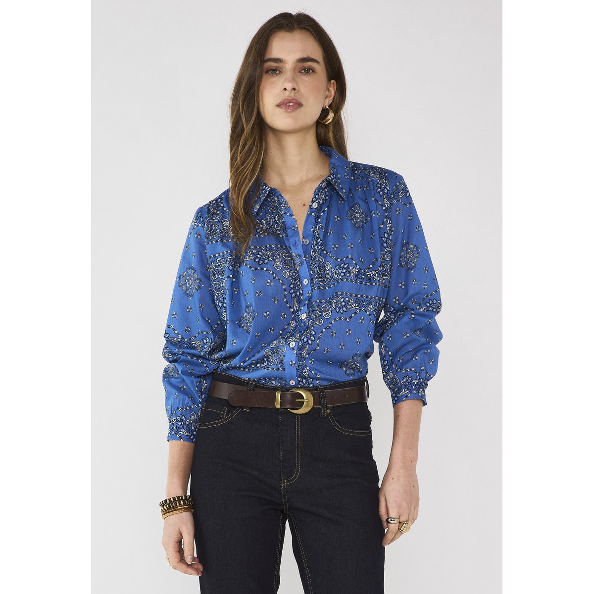 Chemise manches longues en coton DAURELY lavande, Maison 123