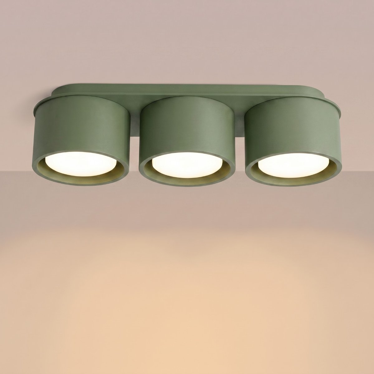Plafonnier Aluminium Vert Olive Gx53 3 MODO vert olive, EDEN
