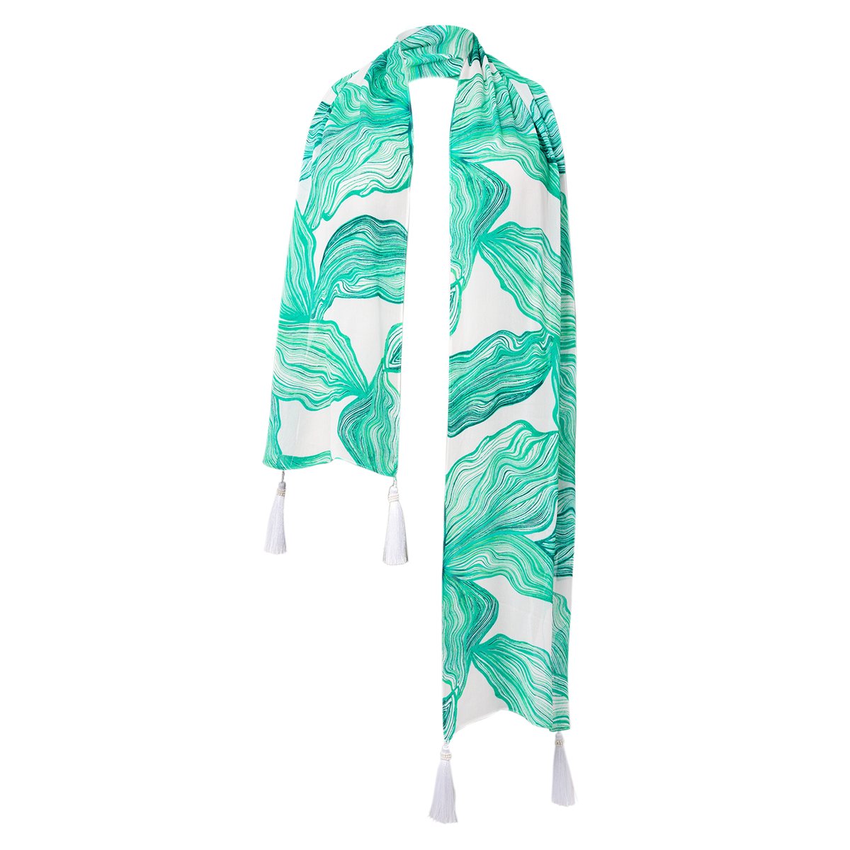 Châle imprimée turquoise, YOEK