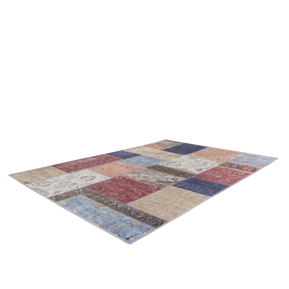 Tapis patchwork effet velours CARAVANE palette colorée, AFK LIVING