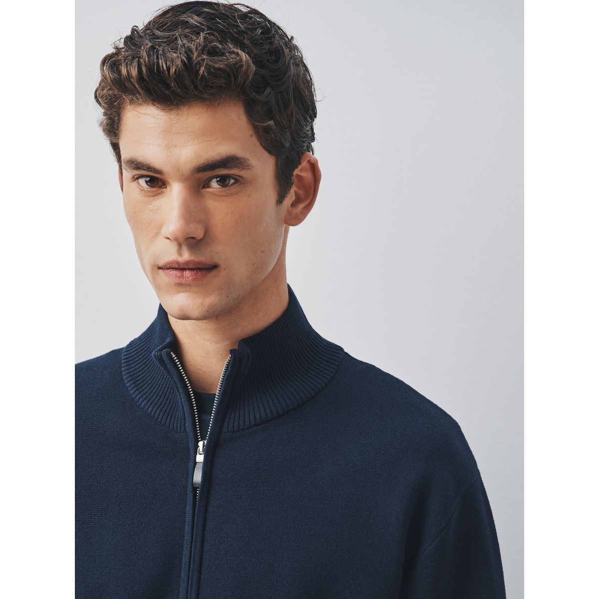 Pull zippé milano bleu marine, NEXT