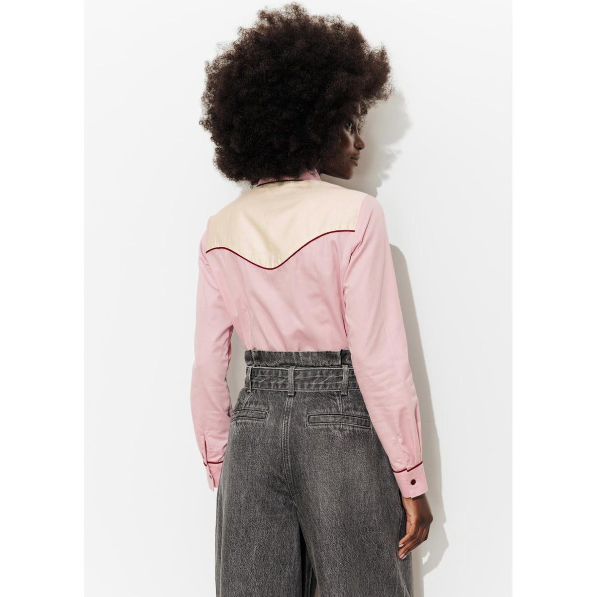 Chemise western brodée rose, PROMOD
