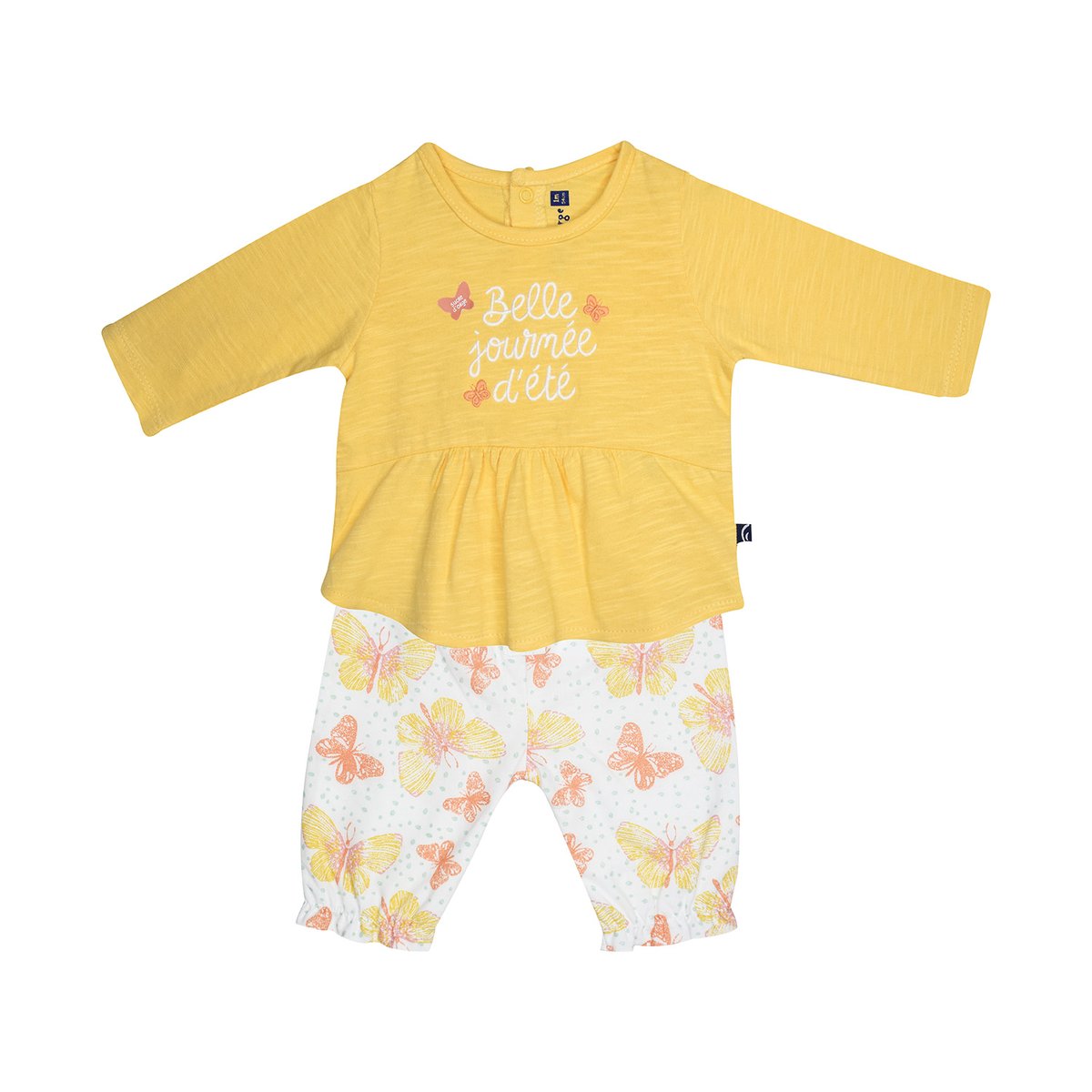 Tee shirt pantalon gabrielle manches longues naissance jaune, SUCRE D'ORGE