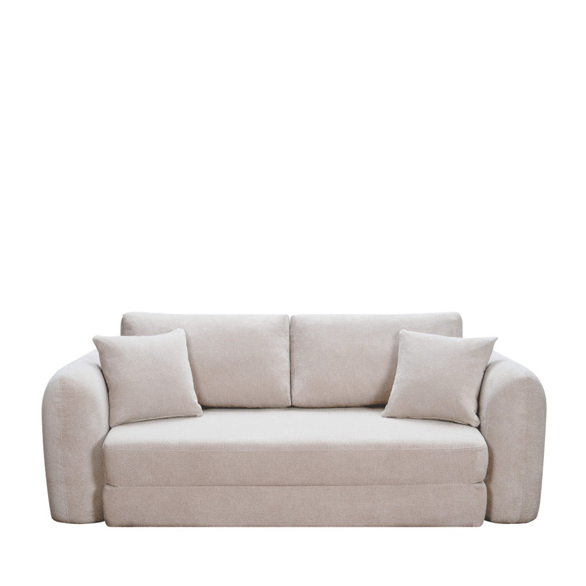 Canapé convertible compressé 3 places en tissu- LOU beige, DRAWER