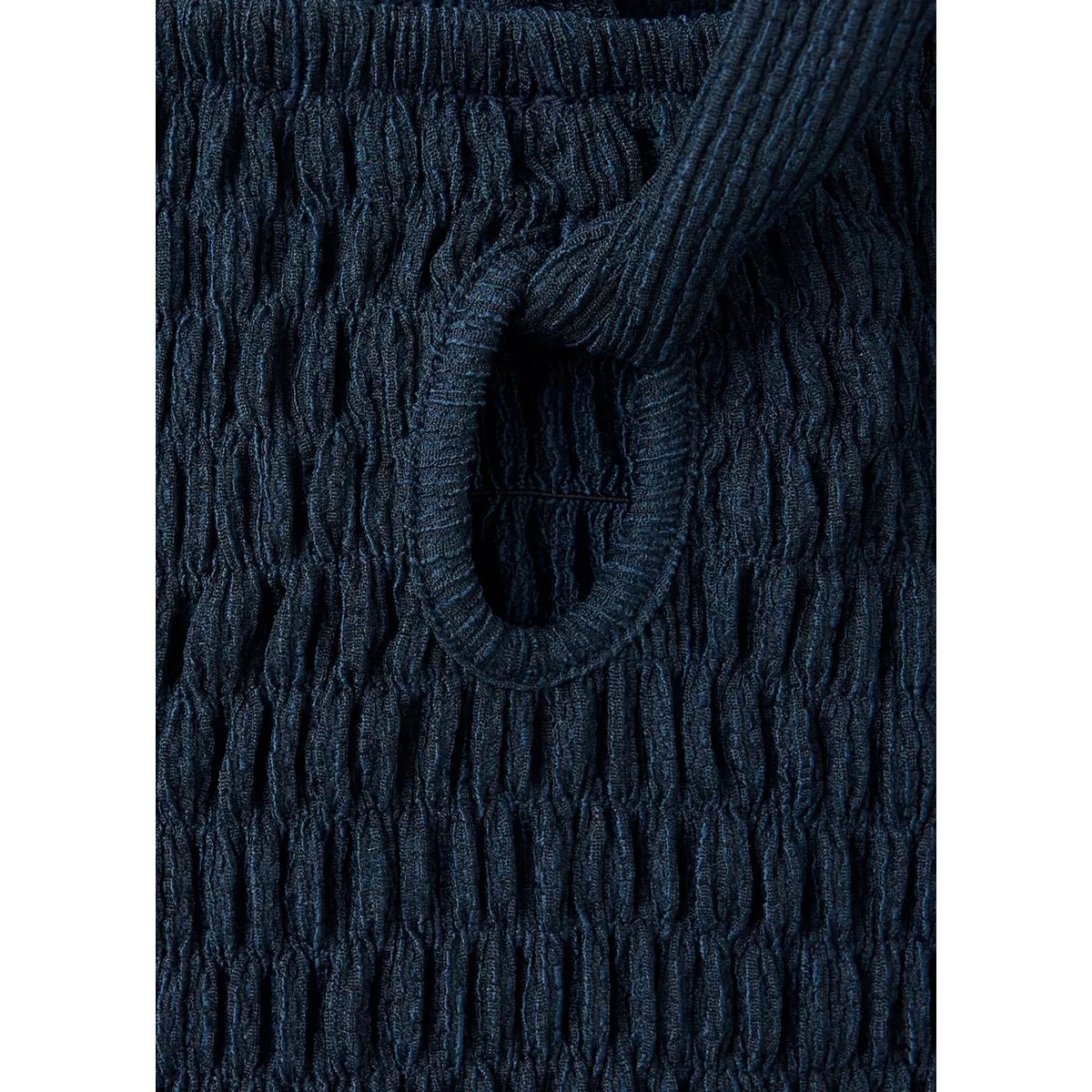 Robe courte froncée bas volant bleu marine, MANGO TEEN