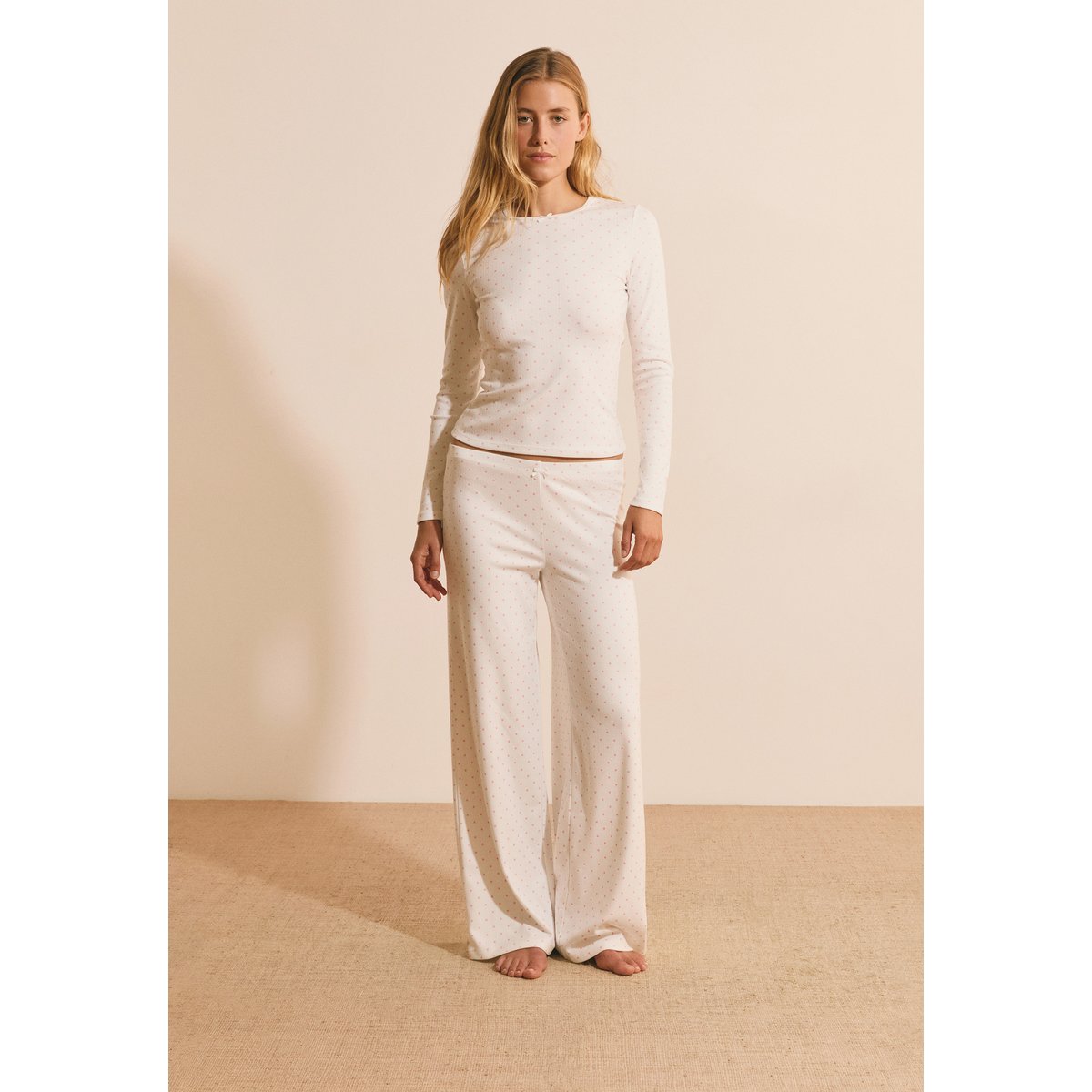 Pantalon de pyjama à pois BASYLE rose, ETAM