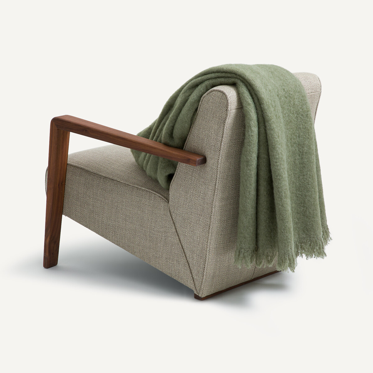 Plaid uni, laine et polyamide, Mantas vert boisé, AM.PM