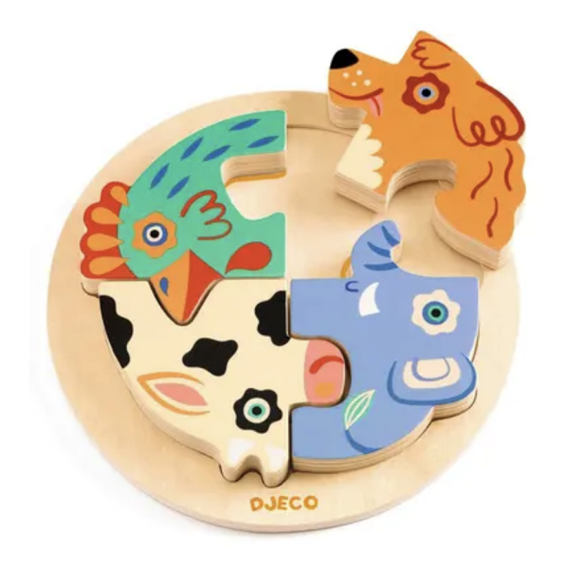 PUZZLE BOIS - Rondo Dog couleur unique, DJECO