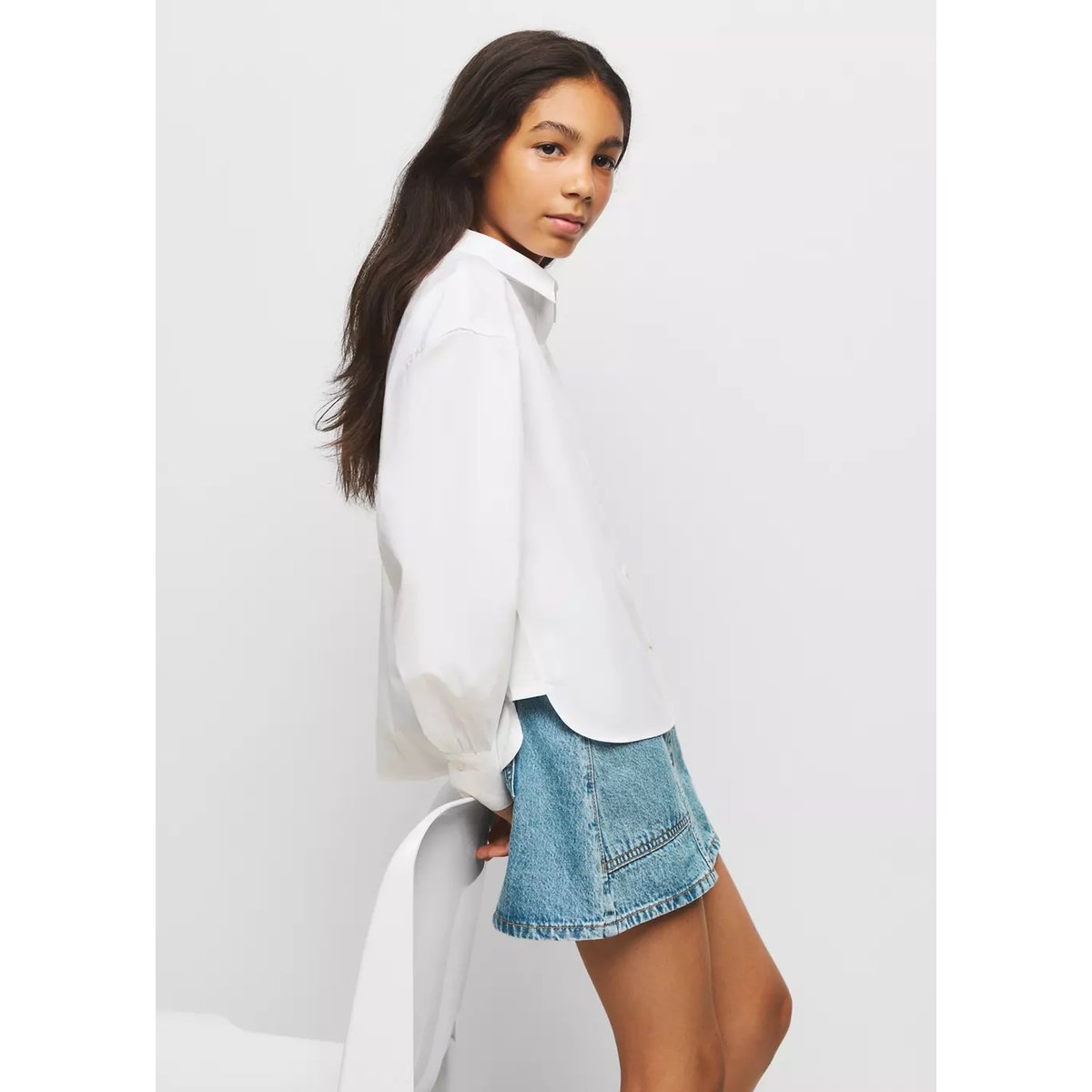 Chemise coton col classique blanc, MANGO KIDS