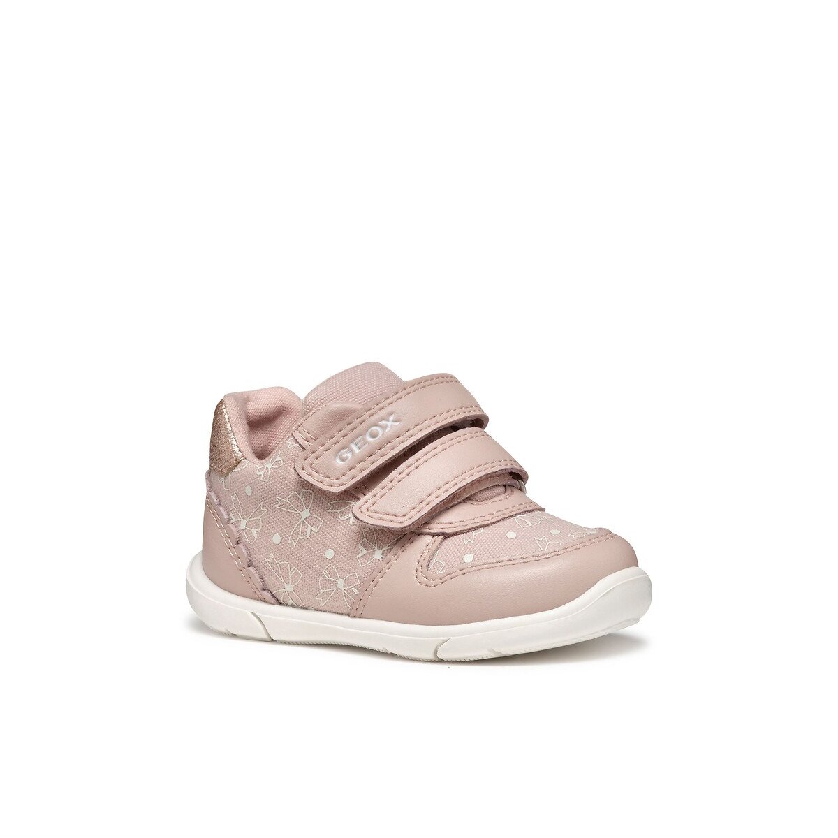 Baskets respirantes à scratchs ZAPITO, premiers pas rose pale, GEOX