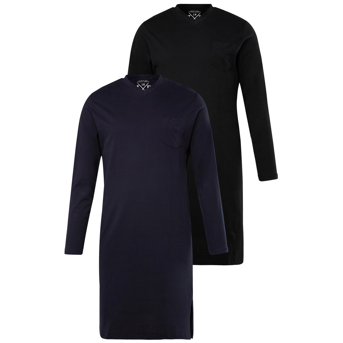 Lot de 2 chemises de nuit pour homme noir, JP1880