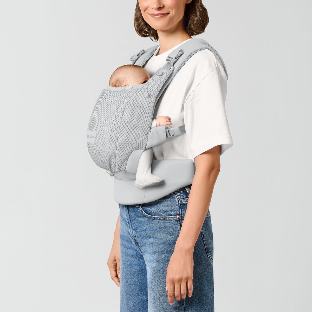 Porte-bébé ergonomique Amya évolutif bébé respirant gris fog grey, CYBEX