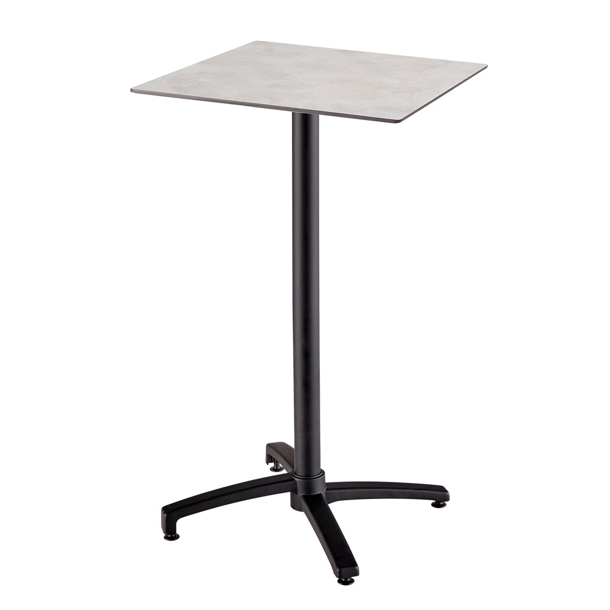 Table haute en HPL inclinable et 2 chaises hautes en métal, OPERA taupe, OVIALA