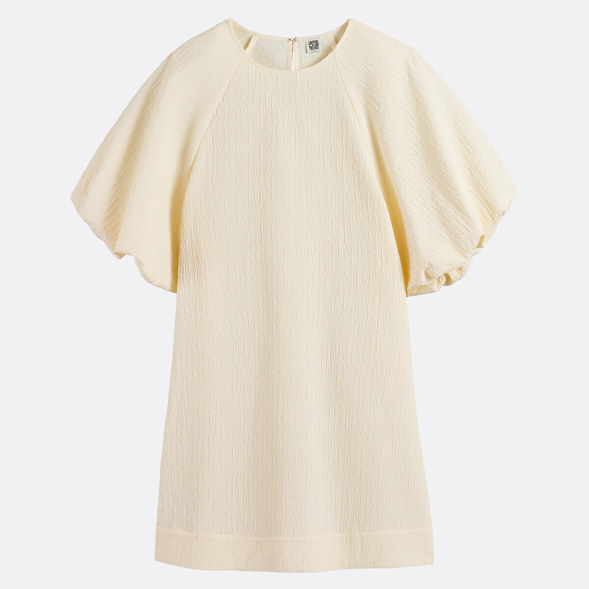 Robe courte manches courtes bouffantes ivoire, LA REDOUTE COLLECTIONS