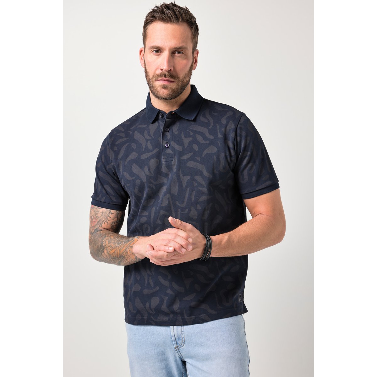 Polo en piqué bleu marine, JP1880