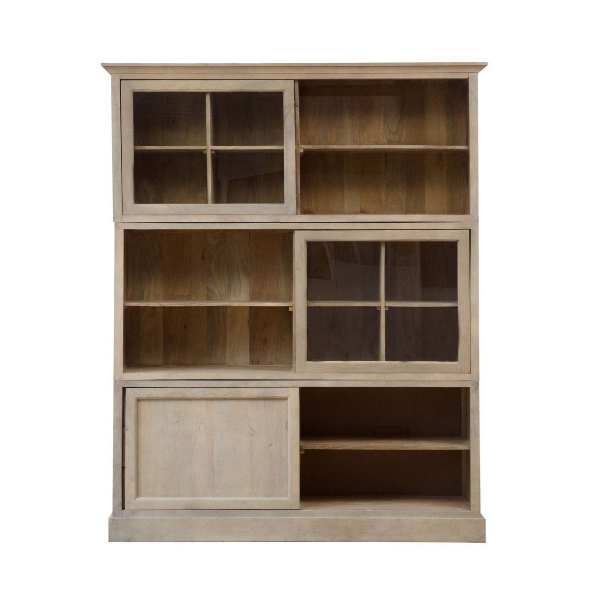 Vaisselier en bois de manguier NINA bois clair, MADE IN MEUBLES
