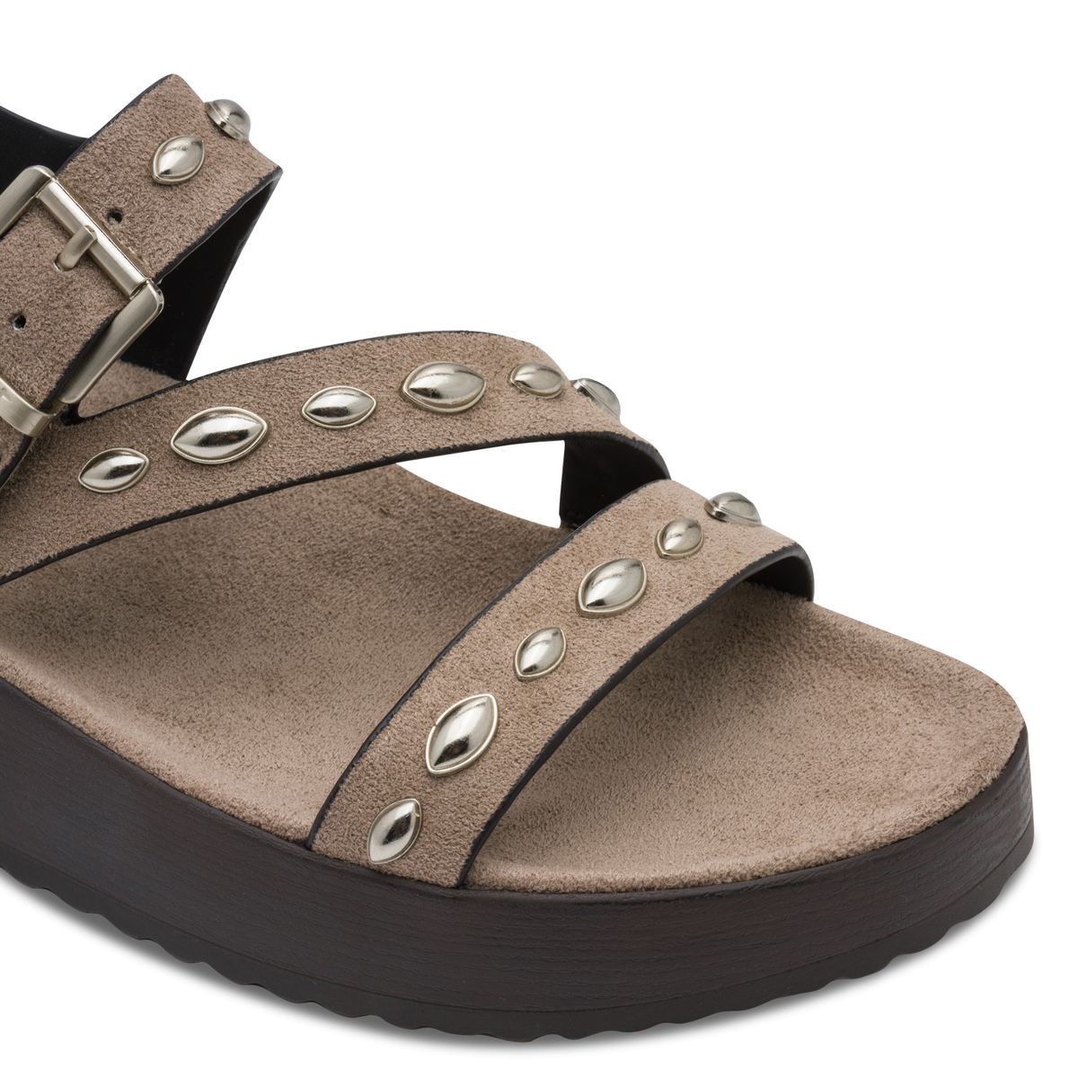 Sandale à talon en boucle marron taupe, TAMARIS