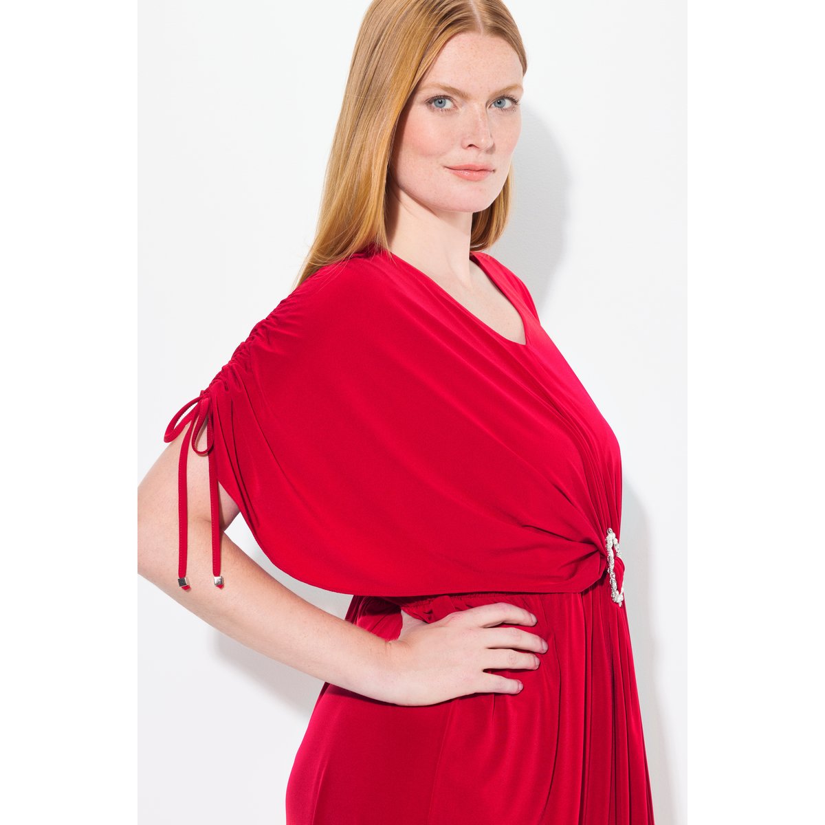 Robe midi oversize, boucle fantaisie rouge clair, ULLA POPKEN